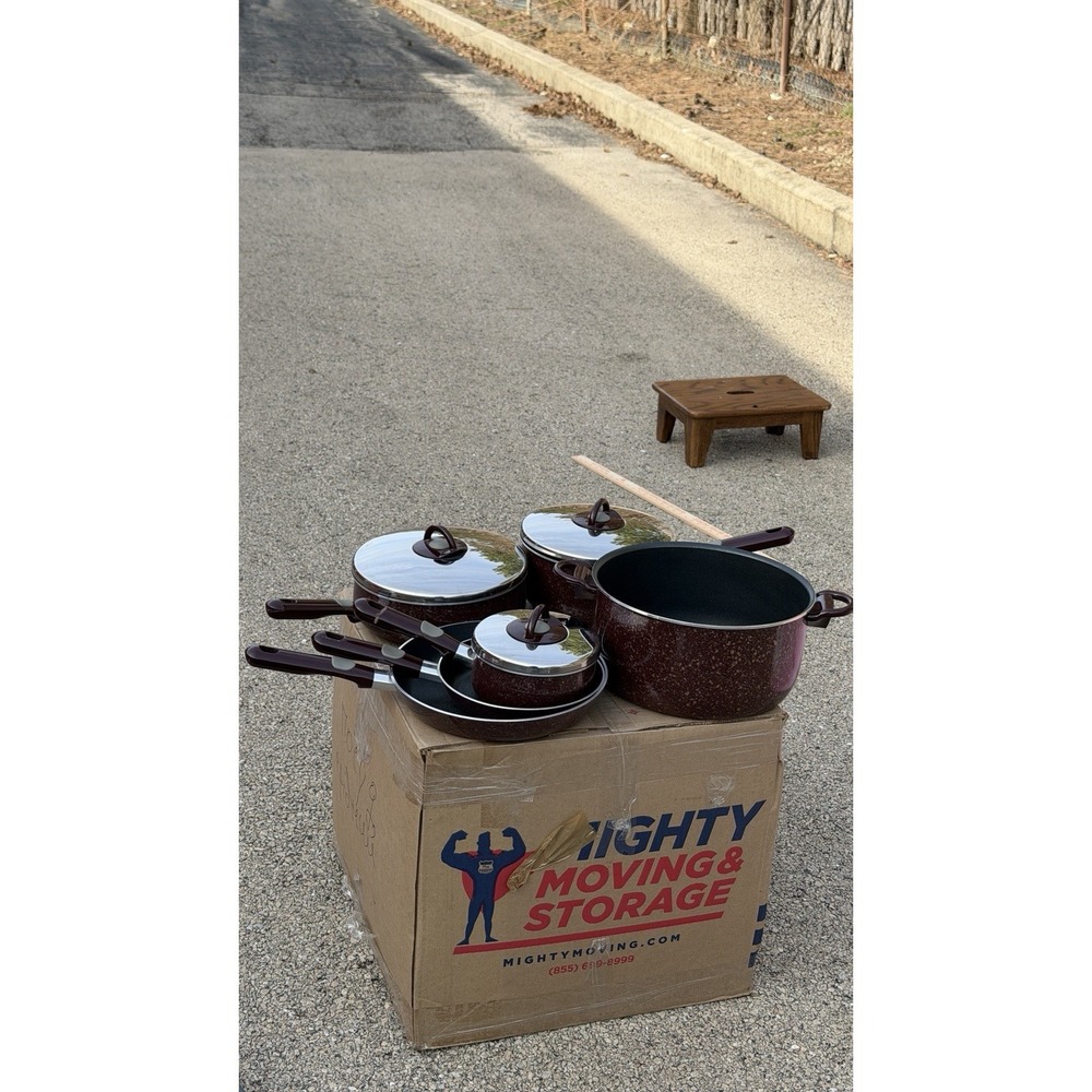 T-fal Armal Cookware Set Pots Pans Lids Burgundy